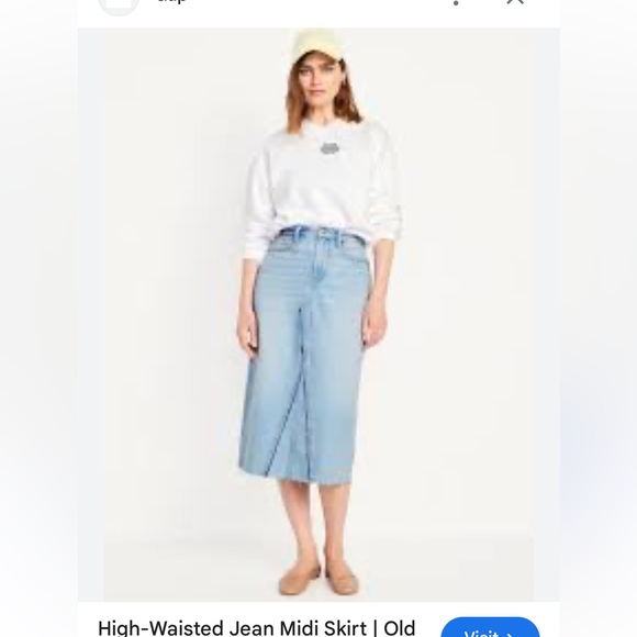 Women's Blue Denim Skirt high Rise Midi - Picture 7 of 7